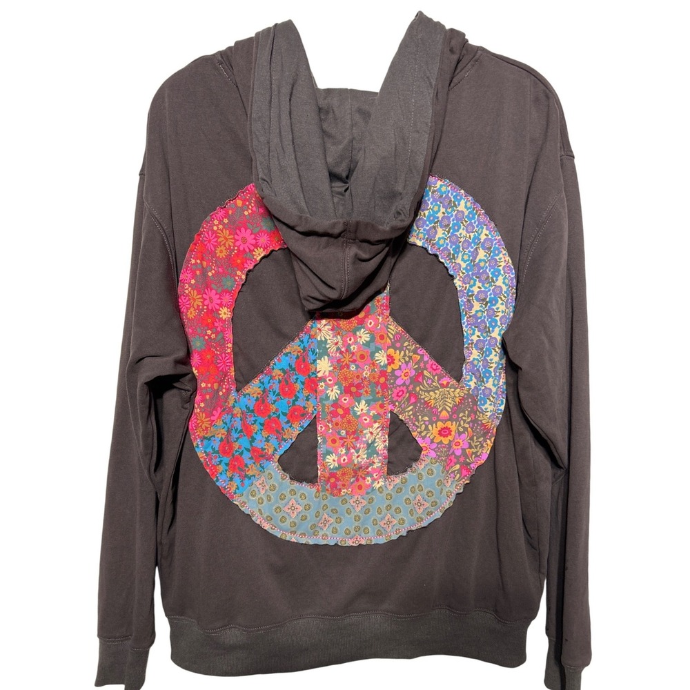 NATURAL LIFE Gray Zip-Up Hoodie with Multicolor Drawstrings - Picture 7 of 10